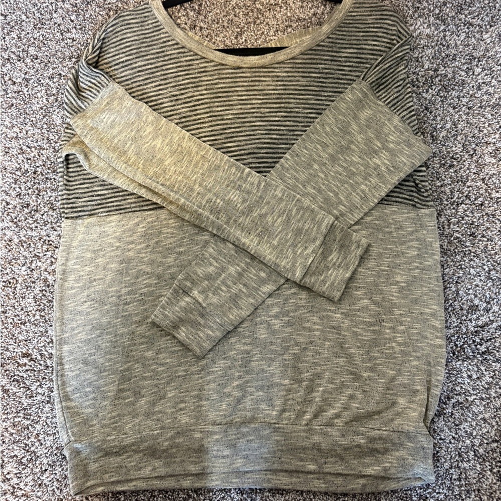 Stitch fix  Heathered Gray Striped Top